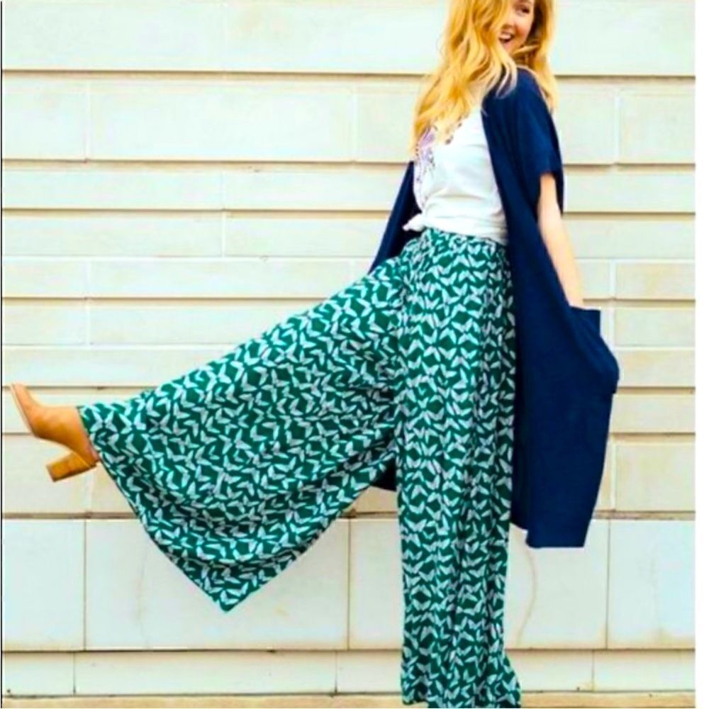 Maeve butterfly wide leg pants